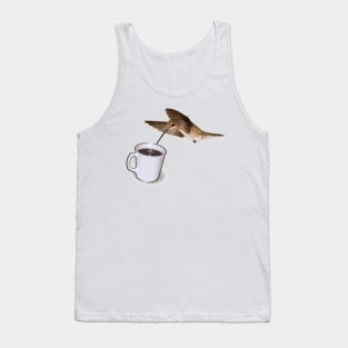 Hummingbird Drinking Coffee Tank Top